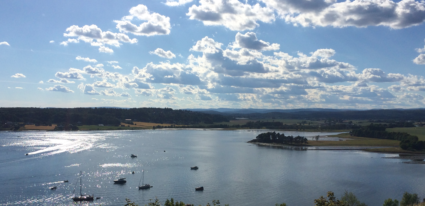 Utsikten vestover fra Slottsfjellet. Foto: MD.