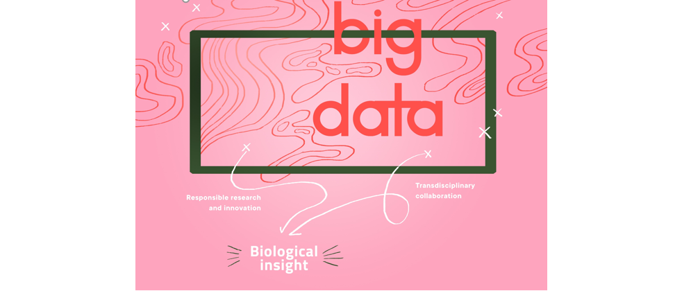 Logotegning i rosa av big data.