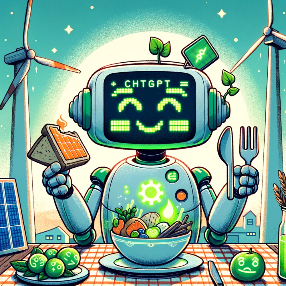 Robot som spiser fornybar energi til frokost