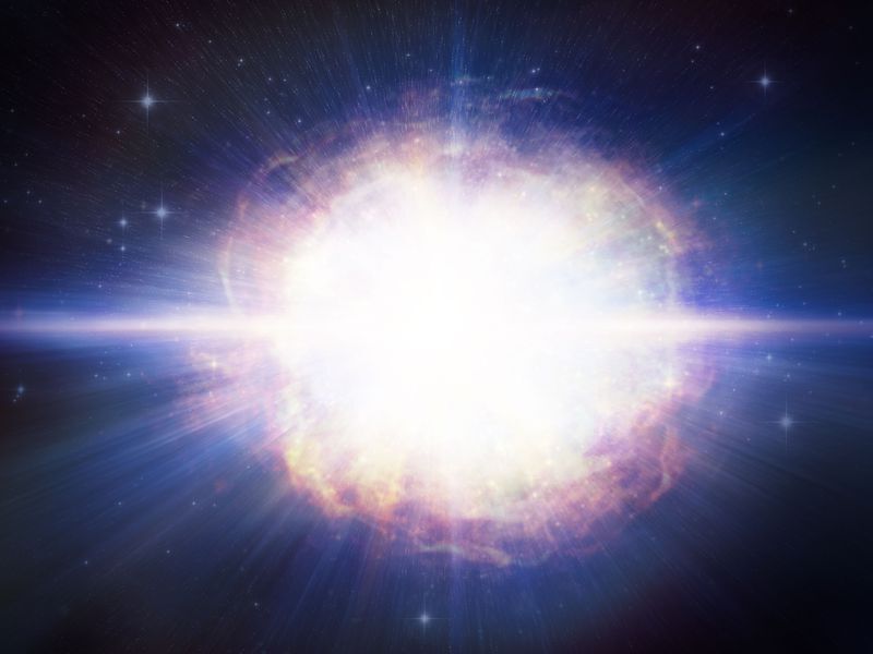illustrasjon av eksplosjon av en stjerne