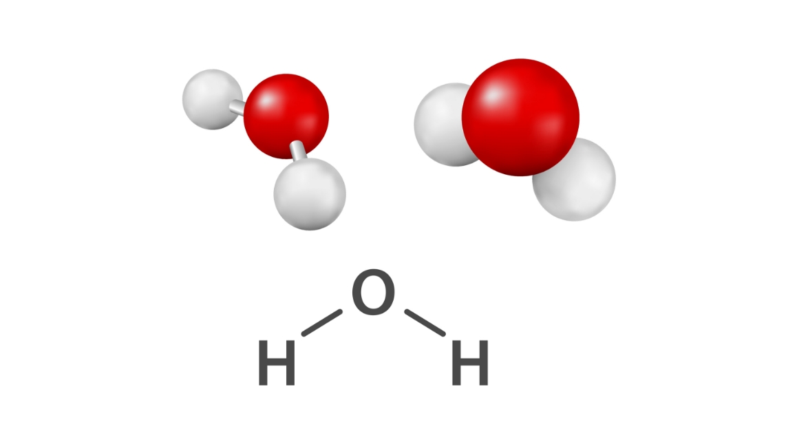 Molekylstruktur av vann-molekylet